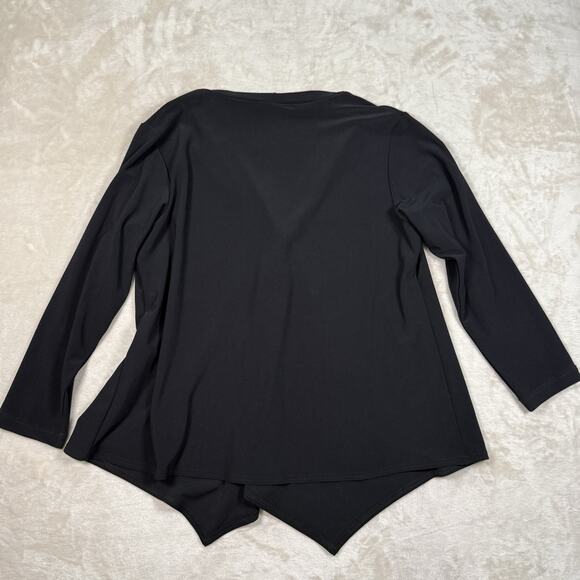 Sympli Black Icon Cardigan Button Front Size 12 Stretch Jersey Casual Lagenlook - Picture 5 of 8